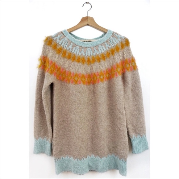 Anthro Sleeping on Snow Fair Isle Sweater- XS - Picture 5 of 8